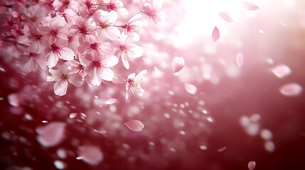 Delicate pink cherry blossoms in soft focus.