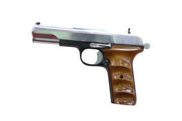 gun with wooden handle transparent