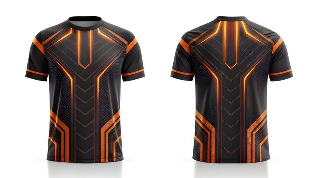 Sport Jersey Mockup  Modern E-sport Design Template, Front and Back Views