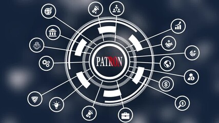 Conceptual visualization of global patron support Automation concept. Business, modern technology, internet and networking concept. virtual screen data center. 4k video - Powered by Adobe