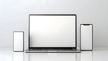 Sleek Device Mockup Laptop, Smartphone & Tablet Presentation for Website and App Designs