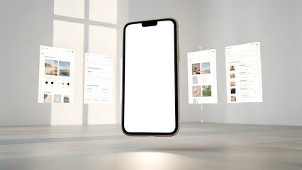 Elegant Smartphone App Mockup  Showcase Your Designs with this Clean and Modern Presentation