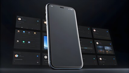 Sleek Smartphone Mockup  Showcase Your App Design with This Realistic Phone Mockup