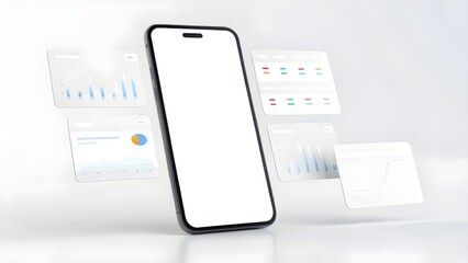 Mobile App Mockup  Clean Smartphone Design with Data Visualization Mockups for UI/UX Presentation