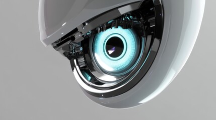 Futuristic Robotic Eye: A Close-Up of Advanced Technology