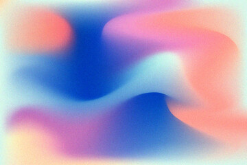 Soft grainy background with a pink and teal abstract gradient. Blurry and smooth texture for modern...