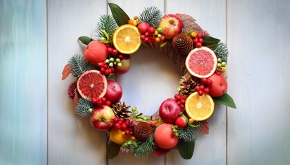 vibrant fruit wreath colorful fruits floral arrangement for seasonal diy projects