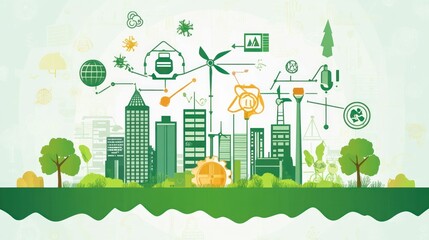 Sustainable Urban Ecosystem: A Visual Representation of Green Technologies and Smart City Concepts