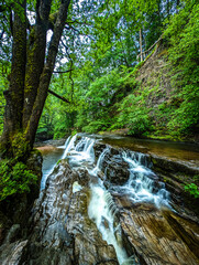 Long exposure Four Waterfalls walk, Waterfall Country, Brecon Beacons South Wales, United Kingdom