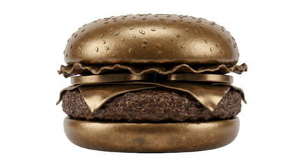 bronze burger png isolated on transparent background