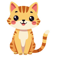 Adorable Orange Tabby Kitten Sitting Cheerfully.