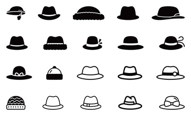 Various Hat Designs Displayed in Grid Format