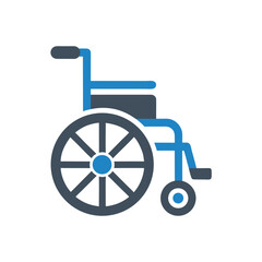 Blue and grey wheelchair icon mobility accessibility