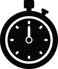  Stopwatch Icon Vector Silhouette
