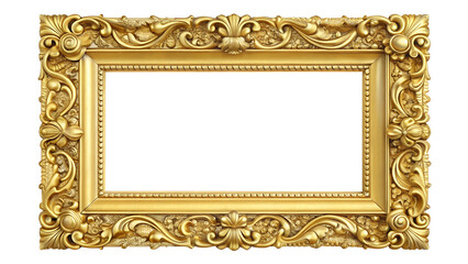 Golden Elegance: An ornately detailed antique gold picture frame, its intricate carvings telling tales of timeless artistry and sophistication. A symbol of heritage and enduring design.