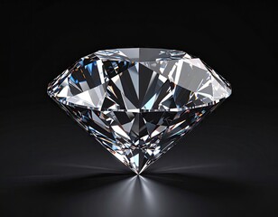 Sparkling diamond on black background