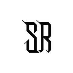 SR monogram logo design letter text name symbol monochrome logotype alphabet character simple logo