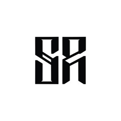 SR monogram logo design letter text name symbol monochrome logotype alphabet character simple logo