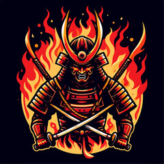 illustration of a knight emitting fire 