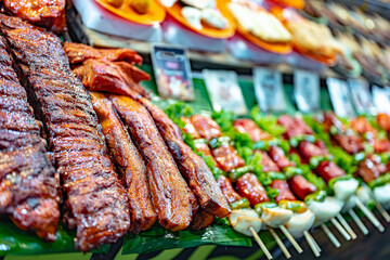 Street food sold at Bangla Night Market in Patong, Thailand