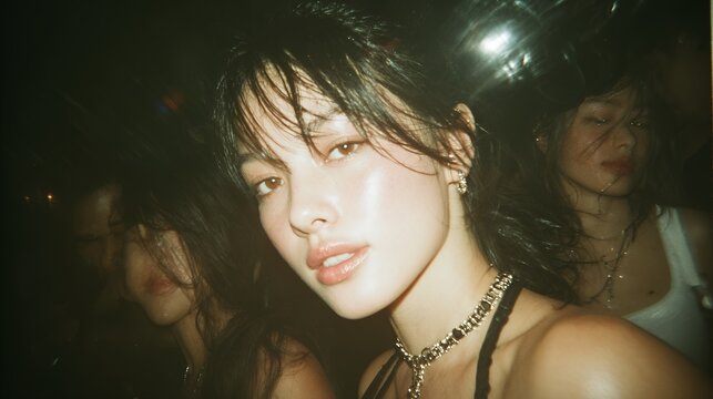 vintage flash photography nightlife party film aesthetic retro grain clubbing atmosphere low light candid