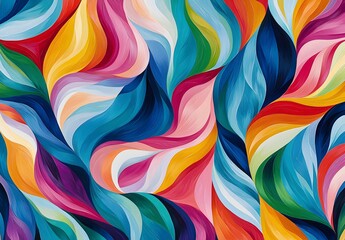 Obraz premium Photo of colorful abstract pattern with vibrant flowing shapes in a seamless repeating design