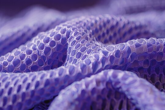 Abstract purple honeycomb structure forming an intricate pattern, with a shallow depth of field