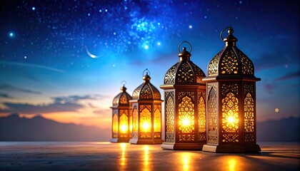 Fototapeta premium Ornate lanterns at twilight