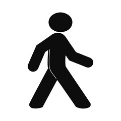 Silhouette a walking person graphic on simple figure human