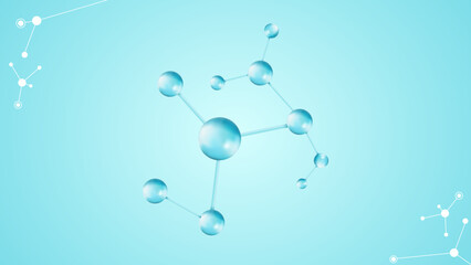 blue molecule medical background illustration