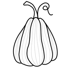 Line art vector illustration of a pumpkin - handrawn vector illustration 