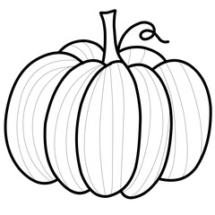 Line art vector illustration of a pumpkin - handrawn vector illustration 