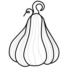 Line art vector illustration of a pumpkin - handrawn vector illustration 