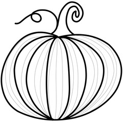 Lineart pumpkin vector illustration - handrawn vector illustration 