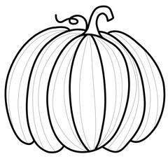 Line art vector illustration of a pumpkin - handrawn vector illustration 