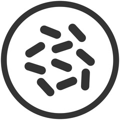 black outline bacteria icon