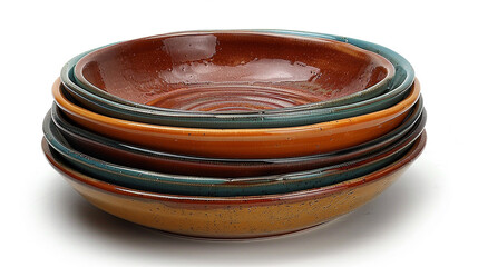 Stacked colorful ceramic plates.  Stacked, round, decorative, colorful,  earthenware,  dishware, plates,  porcelain,  cuisine,  kitchen,  dinnerware,  tableware,  