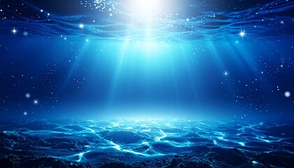 海底を照らす幻想的な光、幻想的な背景画像、綺麗