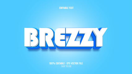 3D text effect style brezzy, editable text effect