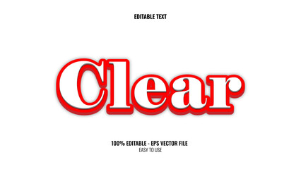3D text effect style clear, editable text effect
