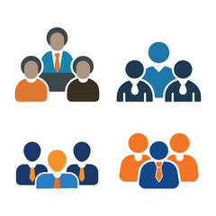 Business people Colorful Icon Set