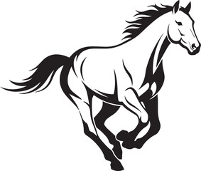 Obraz premium A stylized horse running drawn in single bold strokes to form a dynamic logo.eps