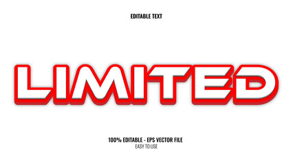 3D text effect style limited, editable text effect
