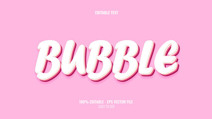 3D text effect style bubble, editable text effect