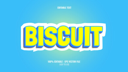 3D text effect style biscuit, editable text effect