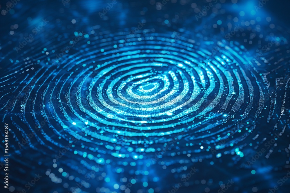Wall mural digital fingerprint showing cyber security and identification