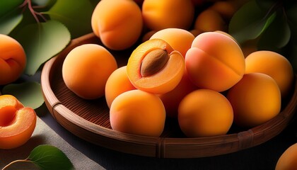収穫された完熟アプリコット