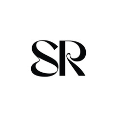 SR monogram logo design letter text name symbol monochrome logotype alphabet character simple logo