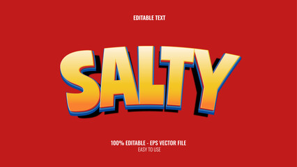3D text effect style salty, editable text effect
