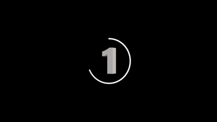 3 to 0 second countdown with circle animation, 3 to 0 animation countdown on black background. 4K video - Powered by Adobe